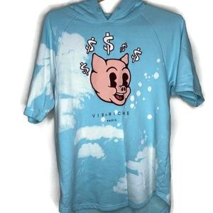 Vie Riche Paris Piggy Bank Pullover Hoodie Short